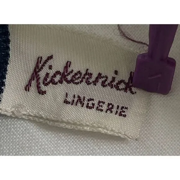 Vintage Henson Kickernick Full Slip Womens 38 Blue Silky Nylon Lace Lingerie - Picture 6 of 12